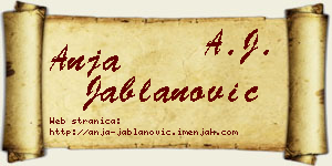 Anja Jablanović vizit kartica